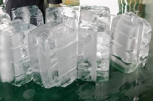 Large ice blocks used for market cold chain and ice production